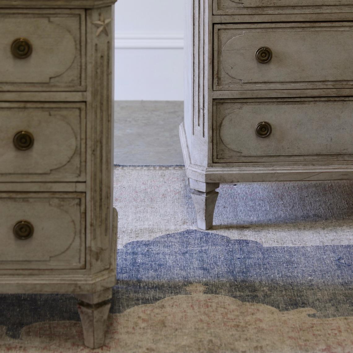 Pair of Swedish Commodes / Gustavian Grey